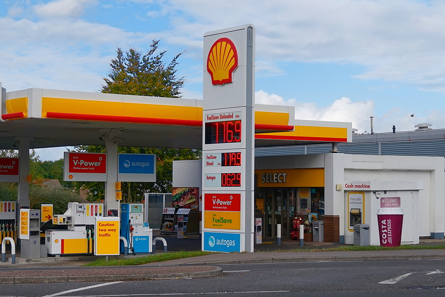 Business forecourt cleaned before opening